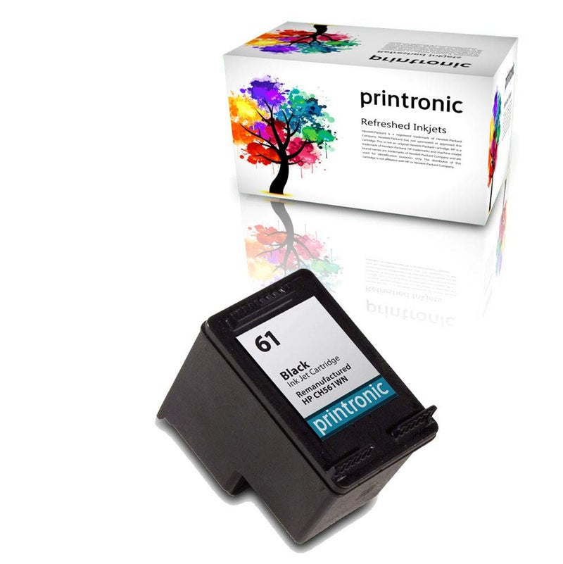 Printronic Remanufactured HP 61 Ink Cartridge for HP Envy 4500 5530 Deskjet 2540 1510 2050 3050 OfficeJet 4630 Printers (1 Black) - Image 1